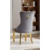 C-1450 Grey Velvet and Gold Legs Dining chair (Online only)