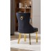 C-1451 Black Velvet and Gold Legs Dining Chair (Online only)