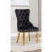 C-1451 Black Velvet and Gold Legs Dining Chair (Online only)