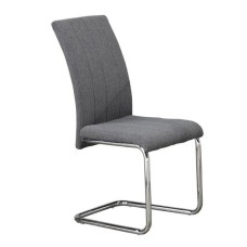 C-1780 Light Grey Fabric | Chrome Legs Dining Chair. (Online only)