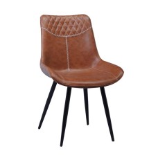 C-1825 Brown PU Seat With Black Legs Dining chair. (Online only)