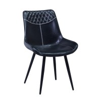 C-1826 Black PU Seat With Black Legs Dining chair.  SET OF 2 CHAIRS.(Online only)
