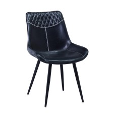 C-1826 Black PU Seat With Black Legs Dining chair. (Online only)