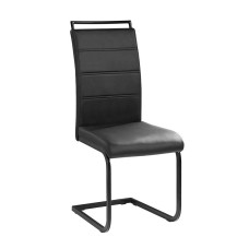 C-1865 Black PU with Black Metal Legs Dining chair. (Online only)