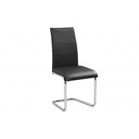 C-1871 Black PU with Metal Legs Dining Chair.  SALE JUST SET OF 6 CHAIRS.(Online only)
