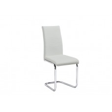 C-1872 White PU with Metal Legs Dining Chair.(Online only)