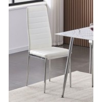 C-5082 White  PU Cushion Seat Dining Chair, SET OF 4 CHAIRS (Online only)