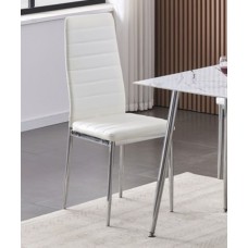 C-5082 White  PU Cushion Seat Dining Chair, (Online only)