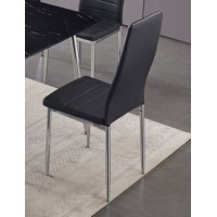 C-5091 Black PU Cushion Seat Dining Chair. SET OF 6 CHAIRS (Online only)
