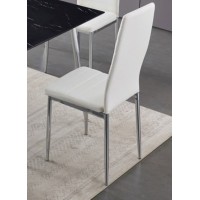 C-5092 White PU Cushion Seat Dining Chair. (SET OF 6 CHAIRS. Online only)