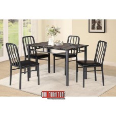 IF-1021  -5 Pcs. Dining Set Faux Marble top Table top with  Grey Metal Legs (Online only)
