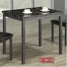 IF-1211 Dining Table faux marble top and gun metal legs (Online only)