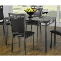 IF-1230  Dining Table faux marble top and gun metal legs. (Online only)
