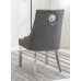 C-1250 Grey Velvet Dining Chair with Lion Knocker. Set of 2 Chairs (Online only)