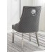 C-1250 Grey Velvet Dining Chair with Lion Knocker. SALE JUST SET OF 2 CHAIRS  (Online only)