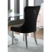 C-1261 Black Velvet Dining Chair with Deep Tufting. SET OF 2 CHAIRS.(Online only)