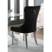 C-1261 Black Velvet Dining Chair with Deep Tufting. SALE JUST SET OF 2 CHAIRS.(Online only)