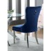 C-1262 Blue Velvet Dining Chair with Deep Tufting. SET OF 2 CHAIRS. (Online only)