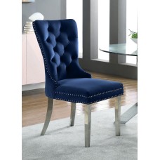 C-1262 Blue Velvet Dining Chair with Deep Tufting.(Online only)