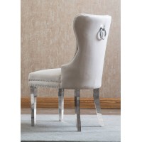 C-1263 Creme Velvet Dining Chair with Deep Tufting. SALE JUST SET OF 2 CHAIRS. (Online only)