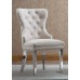 C-1263 Creme Velvet Dining Chair with Deep Tufting. SET OF 2 CHAIRS. (Online only)