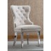 C-1263 Creme Velvet Dining Chair with Deep Tufting. SALE JUST SET OF 2 CHAIRS. (Online only)