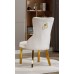 C-1453 Creme Velvet with Gold Legs Dining Chair (Online Only)