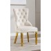 C-1453 Creme Velvet with Gold Legs Dining Chair (Online Only)