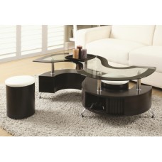 IF-2050 Espresso Coffee Table with 2 Stools. (Online Only )