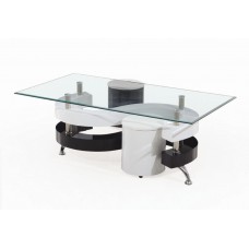 IF-2055  Black and White High Gloss Coffee Table Set with 2 Stools. (Online only )