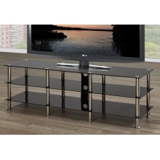 IF-5004 Black Tempered glass | Chrome Legs TV stand (Online only)