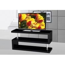 IF-5015-B  TV Stand Glossy Black with chrome accents holds. (Online only)