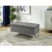 IF-6255 Grey Velvet Storage Bench (Online only)