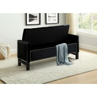 IF-6401 Storage Bench  Black Velvet . (Online only)