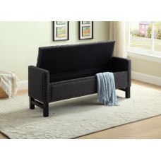 IF-6403 Storage Bench  Charcoal Fabric (Online only)