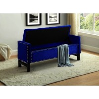 IF-6406 Blue Fabric with Chrome Nailhead Details. (Online only)