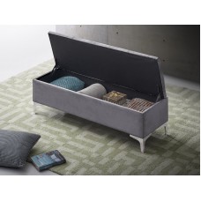 IF-6500 Grey Velvet Storage bench (Online only)