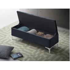 IF-6501 Black Velvet Storage Bench (Online only)