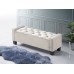 IF-6202 Creme Velvet Storage bench (Online only)