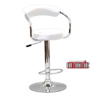 ST-7500-W  White PU Adjustable Bar Stool.  SET OF 2 CHAIRS (Online only)