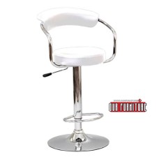 ST-7500-W  White PU Adjustable Bar Stool. (Online only)