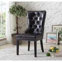 C-1150 Black PU Dining Chair with Nail Head Details. SALE JUST SET OF 2 CHAIRS(Online only)
