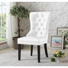 C-1151 White PU Dining Chair with Nail Head Details.(Online only)