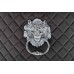 C-1250 Grey Velvet Dining Chair with Lion Knocker. SALE JUST SET OF 2 CHAIRS  (Online only)