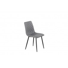 C-1712 Dining Chair grey upholstery and diamond pattern stitching details.(Online only)