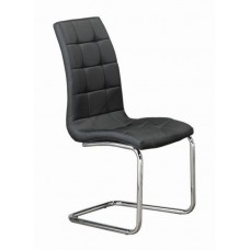 C-1750 Upholstered Black PU With Chrome Legs. (Online only)