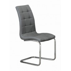 C-1752 Dining Chair Upholstered Grey With Chrome Legs.(Online only)