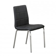 C-1760 Dining chair black upholstery and sturdy chrome legs.(Online only)