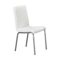 C-1761 White PU dining chair. SET OF 4 CHAIRS.(Online only)