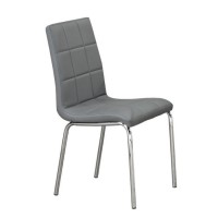 C-1762 Dining chair grey upholstery, tufted back and seat. (Floor Model)